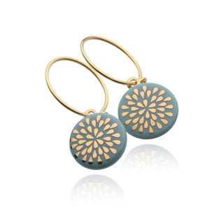 Earrings Drop Gold &amp; Turquoise