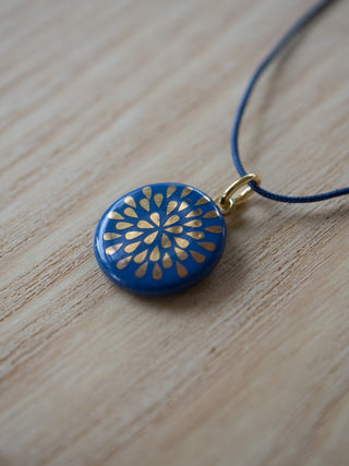 SALE Kette Tropfen Blau & Gold (Nr5)