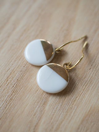 SALE Ohrrhänger Sunrise Weiß & Gold (Nr19)