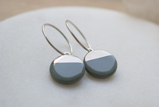 Boucles d'oreilles Sunrise Argent &amp; Blanc