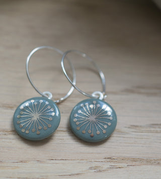 Boucles d'oreilles Fiori Argent &amp; Blanc