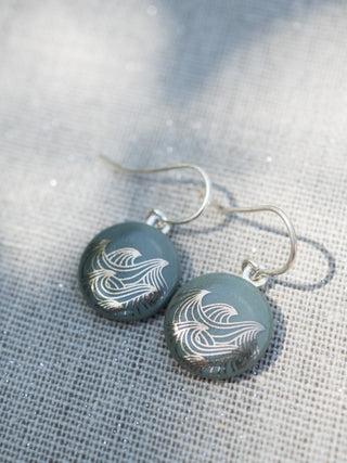 Boucles d'oreilles Océan Argent &amp; Blanc
