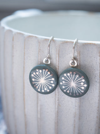 Boucles d'oreilles Fiori Argent &amp; Blanc