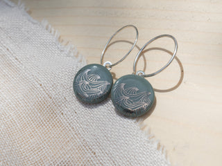 Boucles d'oreilles Océan Argent &amp; Blanc
