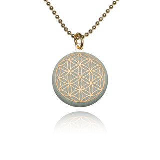 Necklace Flower of Life Gold &amp; Mint