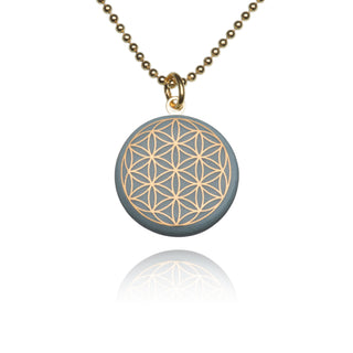 Necklace Flower of Life Gold &amp; Turquoise