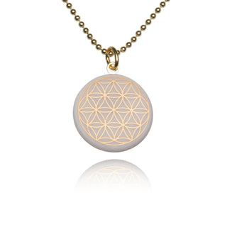 Necklace Flower of Life Gold &amp; White