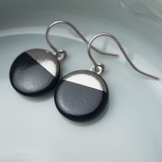 Boucles d'oreilles Sunrise Argent &amp; Noir