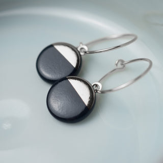 Boucles d'oreilles Sunrise Argent &amp; Noir