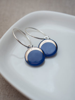 Boucles d'oreilles Luna Argent &amp; Bleu