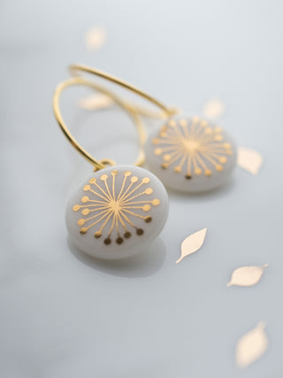 Boucles d'oreilles Fiori Or &amp; Blanc