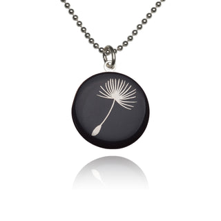 Kette Pusteblume Silber & Schwarz