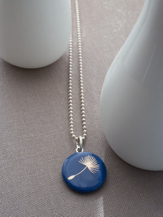 Kette Pusteblume Silber & Blau