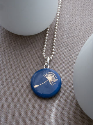 Kette Pusteblume Silber & Blau