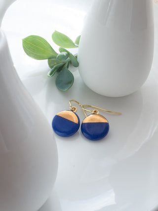 Boucles d'oreilles Sunrise Or &amp; Bleu